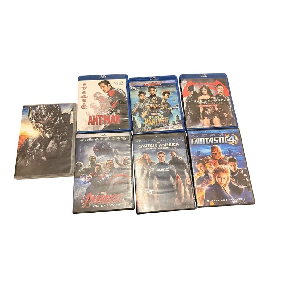 Lot of 7 Marvel & DC‎ Blu-Ray/DVD Movie - Ant-Man Avengers Batman v Superman
